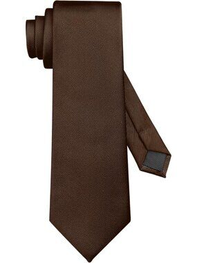Men's Ties Solid Colour Dark Brown Imported Twill Formal Neckties